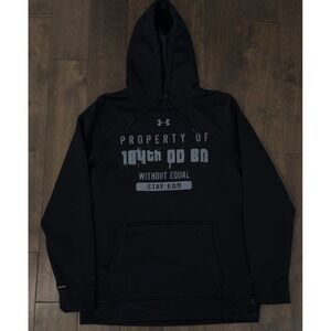 Under Armour Property Logo Pullover Black Loose‎ Fit Hoodie Men's Size M Pockets